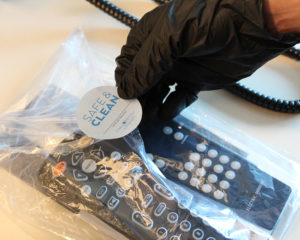 Image of guestroom remote controls cleaned under OMNI Safe & Clean protocols. Photo courtesy of Omni Hotels & Resorts.