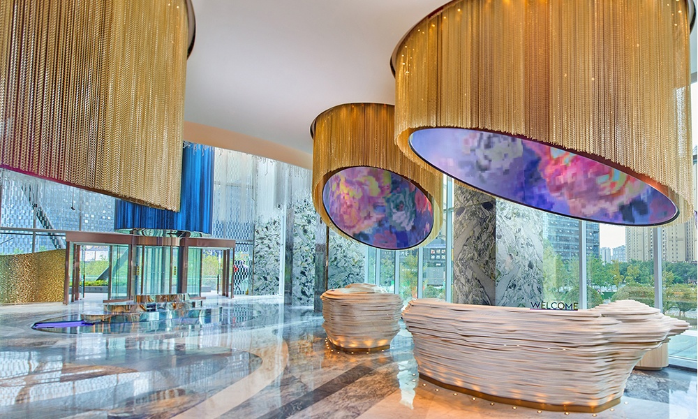 W Hotels makes its debut in Southwest China with the opening of W Chengdu. Image shows part of the property's Living Room (lobby). Photo courtesy of W Hotels. 