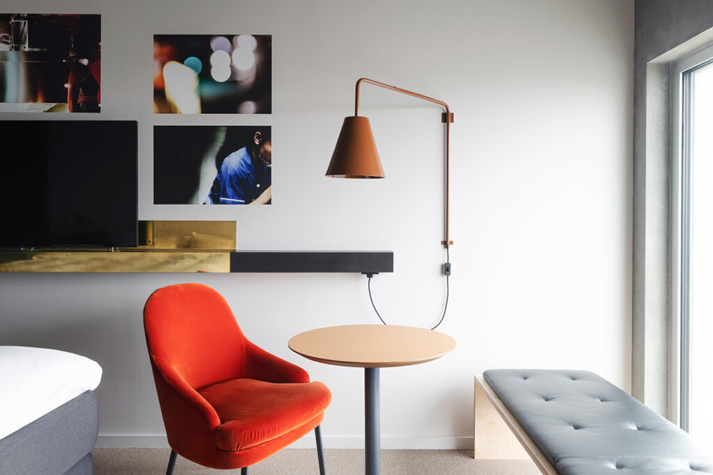 Hyatt's JDV Hotel brand will include three Swedish Story Hotels as of April 15, 2021. Image here shows guestroom of Story Hotel Studio Malmo. Image courtesy of Hyatt.